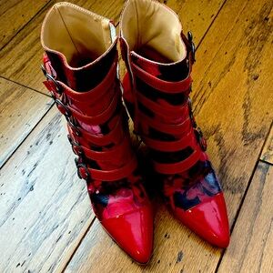 "Bold & Beautiful: Red Fluevog Boots for a Stylish Statement!"